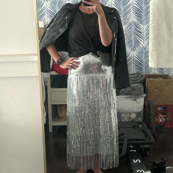 Anthropologie Maeve Tatiana Sequin Fringe Midi Maxi Skirt - Picture 4 of 11